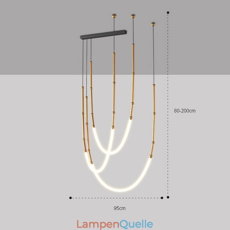 Pendelleuchte Creative Line Bambus Deckenleuchte Schwarz Gold