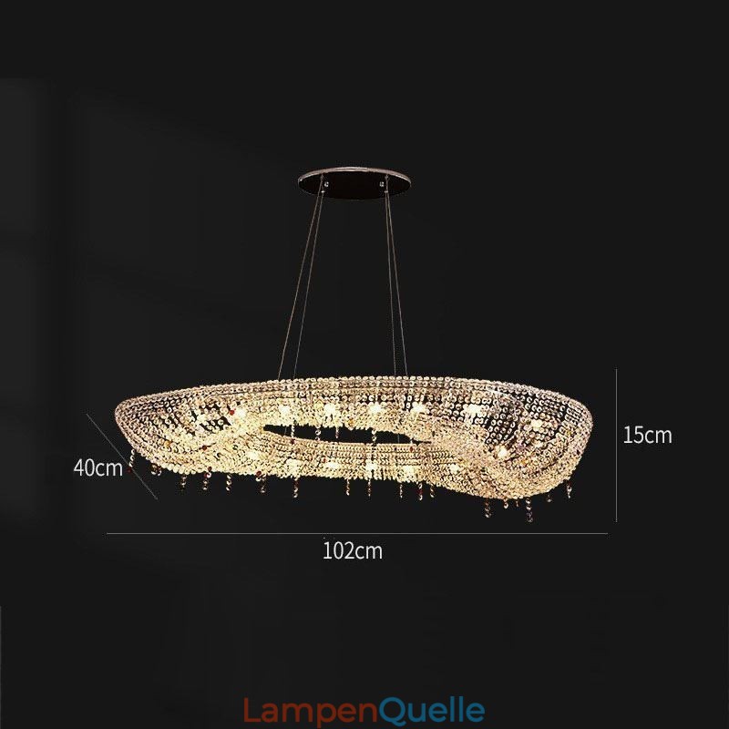 Kristall Pendelleuchte Moderne Luxus Oval Deckenleuchte