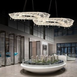 Kristall Pendelleuchte Moderne Luxus Oval Deckenleuchte