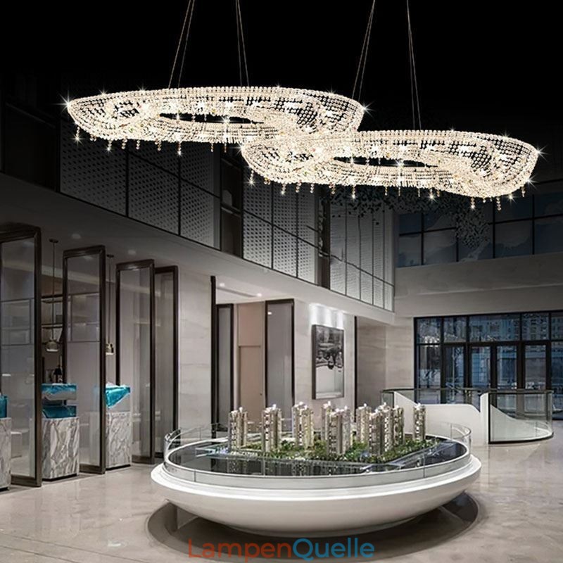 Kristall Pendelleuchte Moderne Luxus Oval Deckenleuchte
