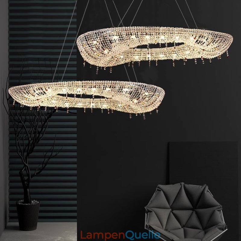 Kristall Pendelleuchte Moderne Luxus Oval Deckenleuchte