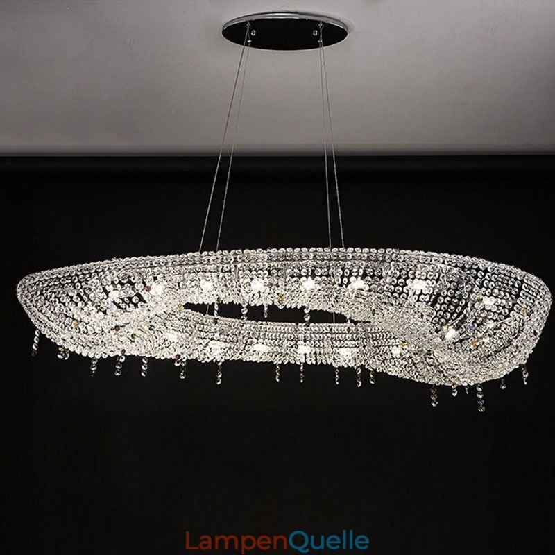 Kristall Pendelleuchte Moderne Luxus Oval Deckenleuchte