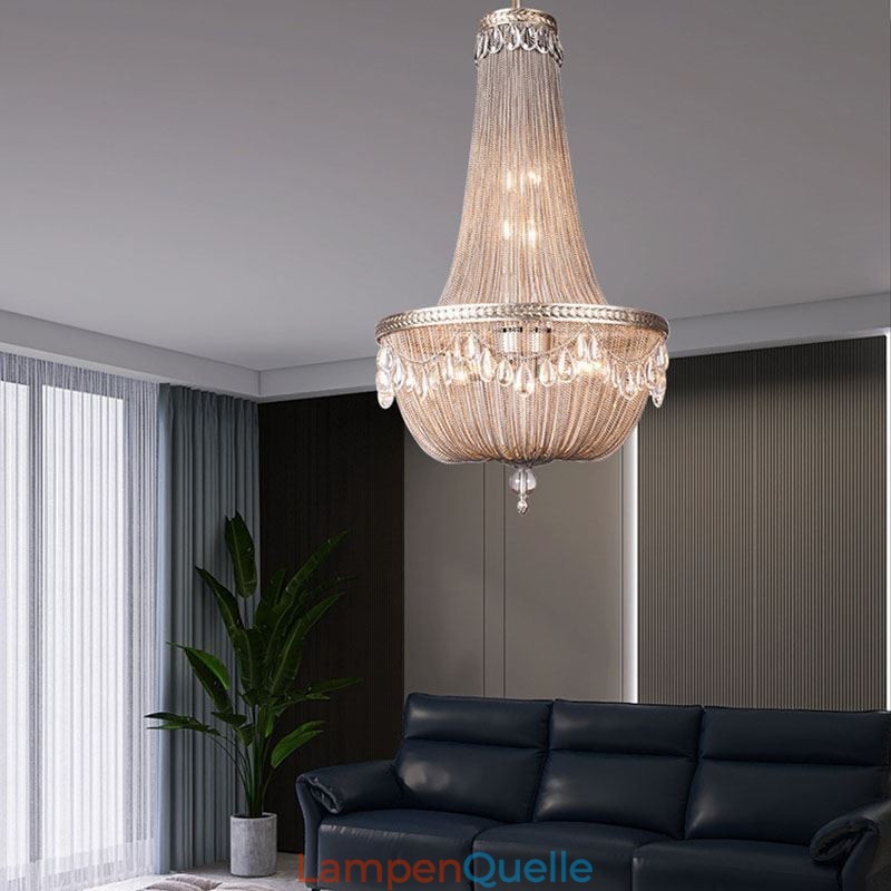 Quaste Pendelleuchte Retro American Duplex Aluminium Kette Deckenleuchte
