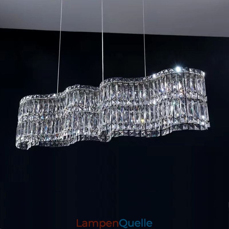 Lange Kristall Pendelleuchte Luxus Dekoration Deckenleuchte