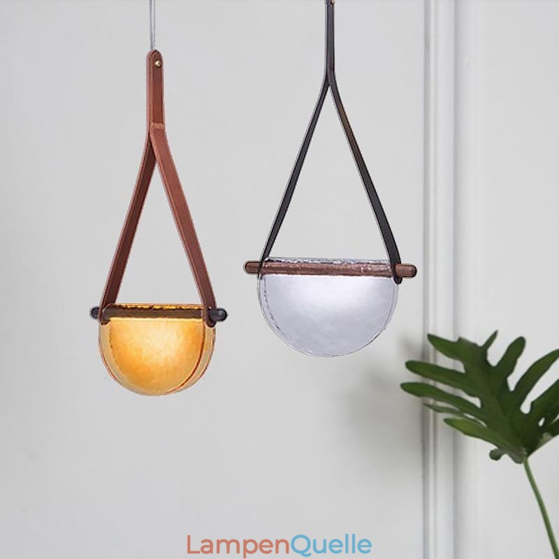 Pendelleuchte, moderne minimalistische Deckenleuchte aus Glas mit Gürtel
