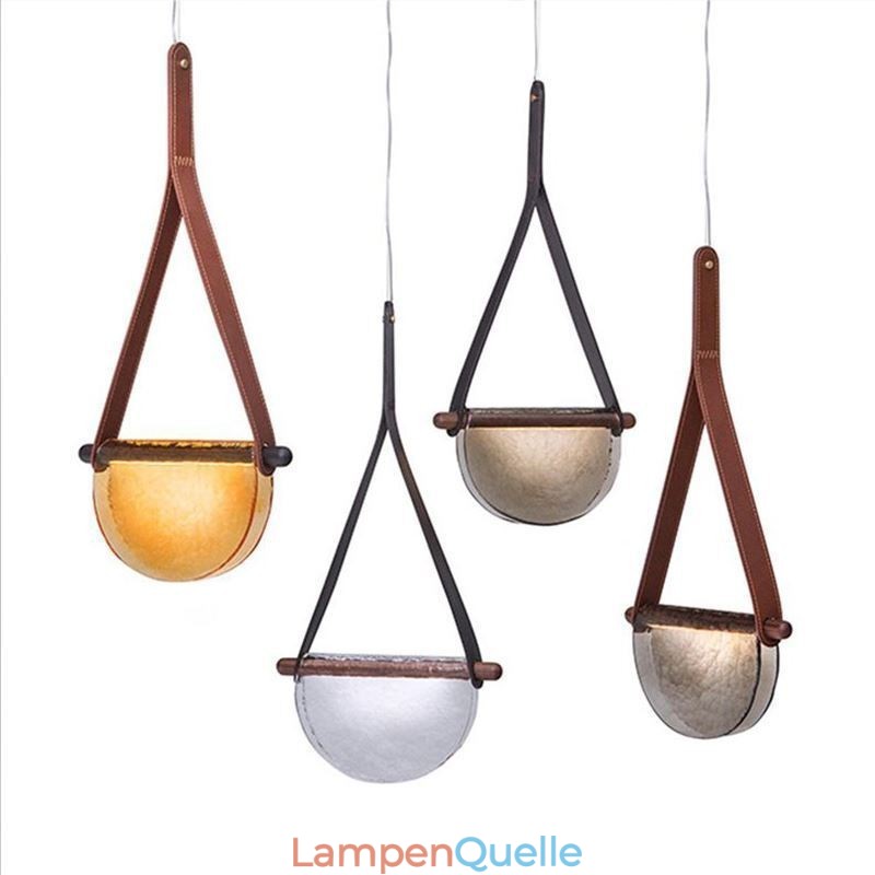 Pendelleuchte, moderne minimalistische Deckenleuchte aus Glas mit Gürtel