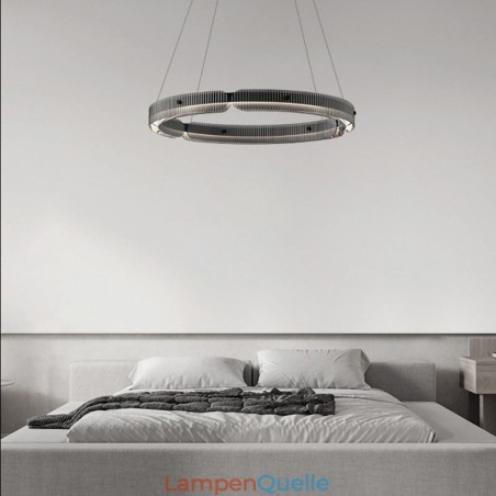 Kreis Pendelleuchte 60 80CM Glas Deckenleuchte Stufenlos Dimmbar Mit Fernbedienung Kreis Pendelleuchte 60 80CM Glas Deckenleuchte Stufenlos Dimmbar Mit Fernbedienung