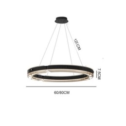 Kreis Pendelleuchte 60 80CM Glas Deckenleuchte Stufenlos Dimmbar Mit Fernbedienung