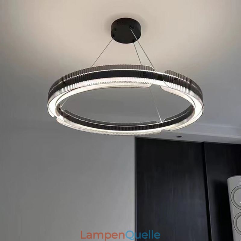 Kreis Pendelleuchte 60 80CM Glas Deckenleuchte Stufenlos Dimmbar Mit Fernbedienung