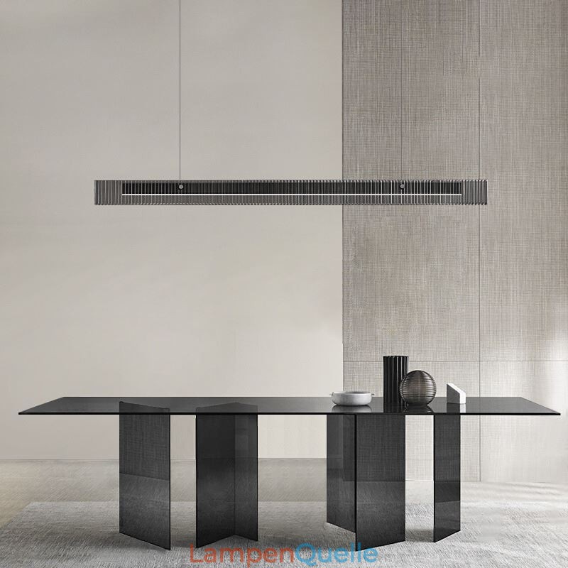 Pendelleuchte 100CM Glas Deckenleuchte Stufenlos Dimmbar Mit Fernbedienung