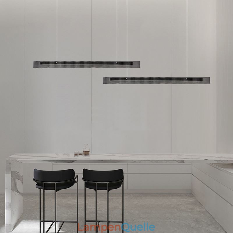 Pendelleuchte 100CM Glas Deckenleuchte Stufenlos Dimmbar Mit Fernbedienung