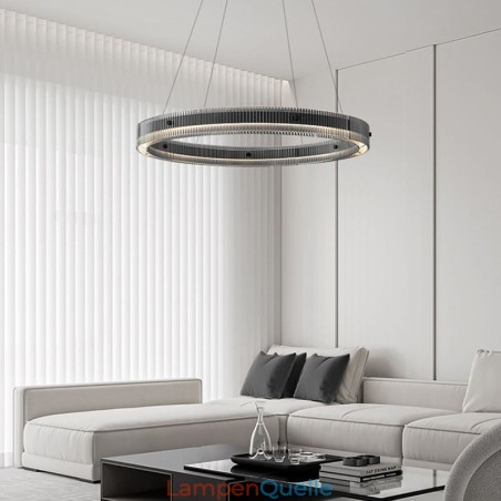 Glas Pendelleuchte 60 80CM Kreis Deckenleuchte Stufenlos Dimmbar Mit Fernbedienung Glas Pendelleuchte 60 80CM Kreis Deckenleuchte Stufenlos Dimmbar Mit Fernbedienung