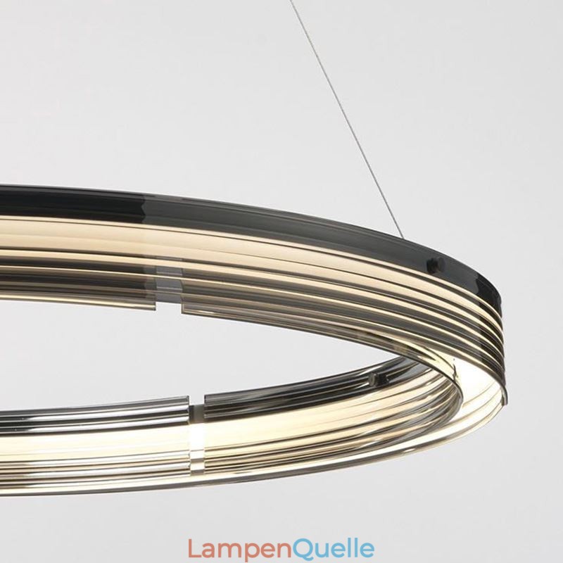 Glass Ceiling Light 60+80CM Circle Decoration Double Circle Pendant Light Trichromatic Dimming