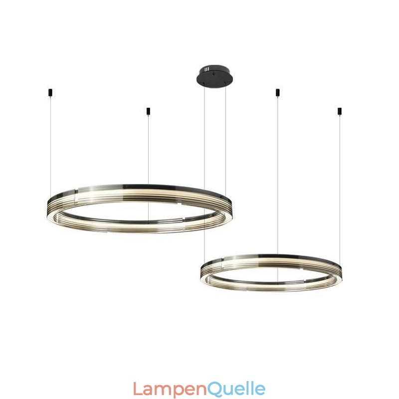 Glass Ceiling Light 60+80CM Circle Decoration Double Circle Pendant Light Trichromatic Dimming