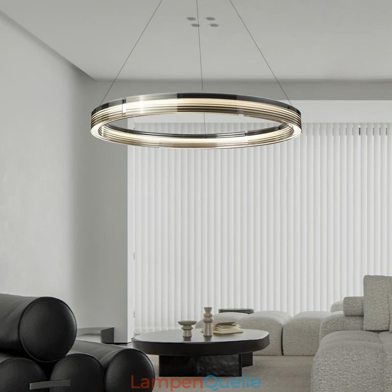 Pendelleuchte 60 80CM Kreis Glas Deckenleuchten Trichromatisches Dimmen