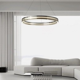 Pendelleuchte 60 80CM Kreis Glas Deckenleuchten Trichromatisches Dimmen