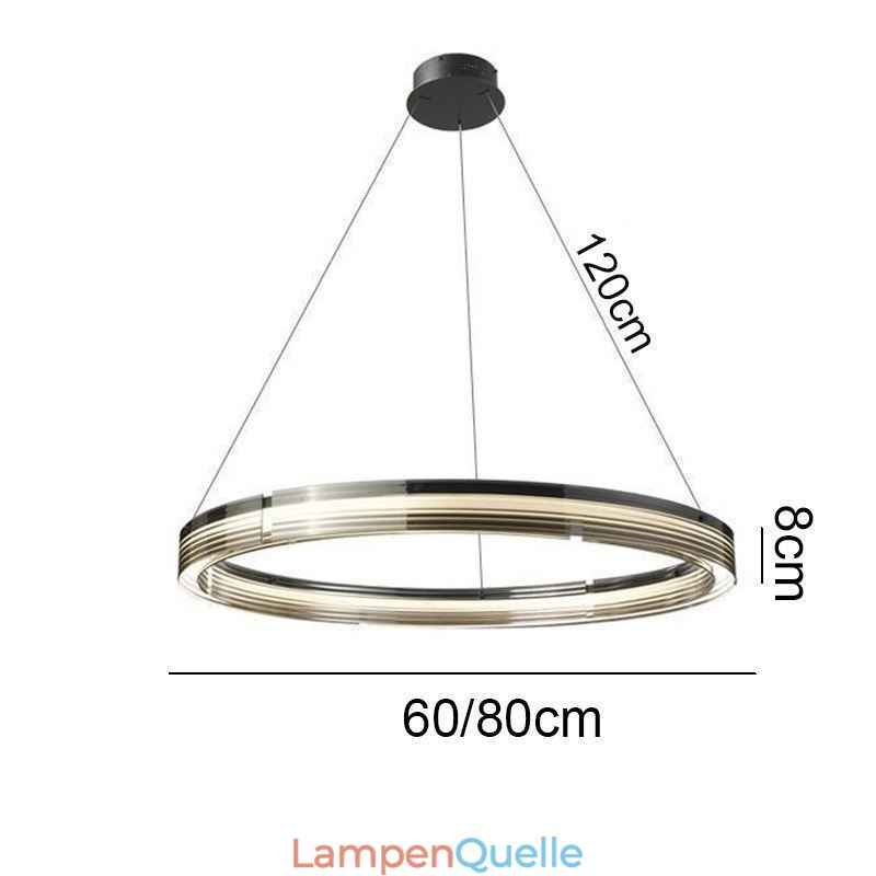 Pendelleuchte 60 80CM Kreis Glas Deckenleuchten Trichromatisches Dimmen