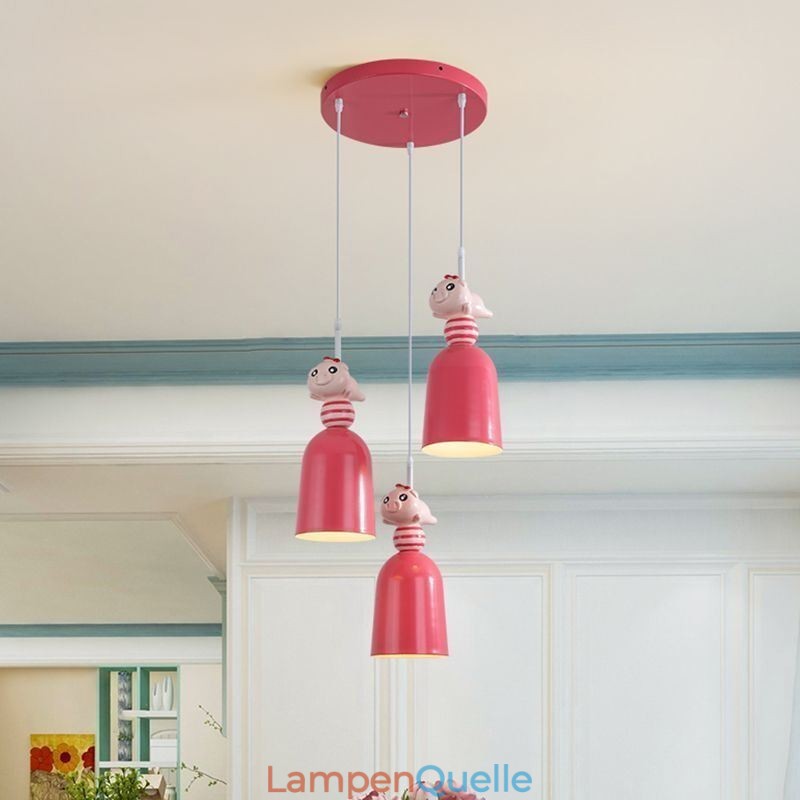 Moderne Pendelleuchte Schmiedeeisen Rosa Harz Piggy Deckenleuchte