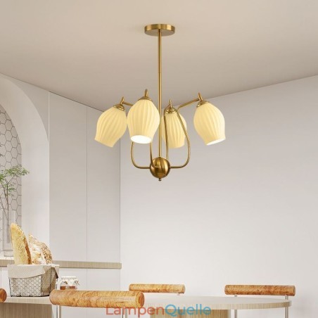 Nordic Pendelleuchte Kreative Schmiedeeisen Kupfer Natürliche Farbe Staubblatt Deckenleuchte Nordic Pendelleuchte Kreative Schmiedeeisen Kupfer Natürliche Farbe Staubblatt Deckenleuchte
