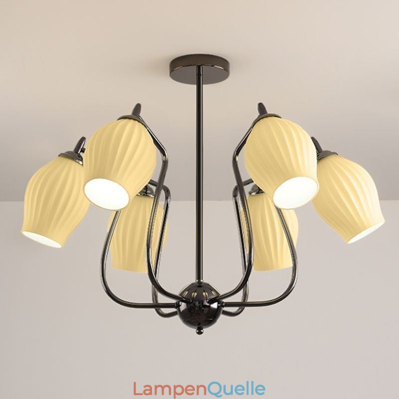 Nordic Pendelleuchte Kreative Schmiedeeisen Pistole Schwarz Staubblatt Deckenleuchte