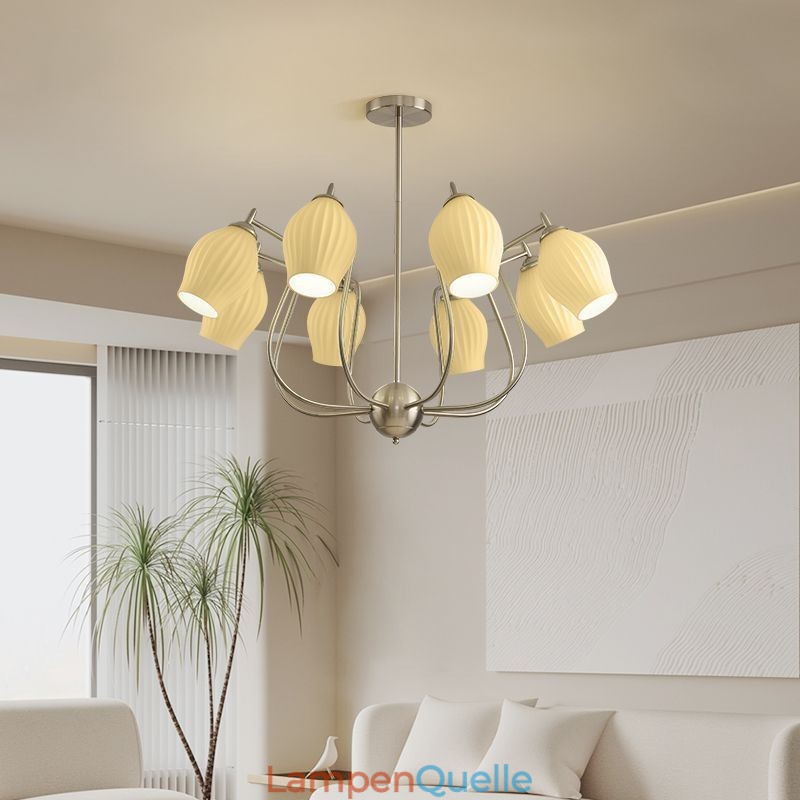 Nordic Pendelleuchte Kreative Schmiedeeisen Sand Nickel Blume Staubblatt Deckenleuchte