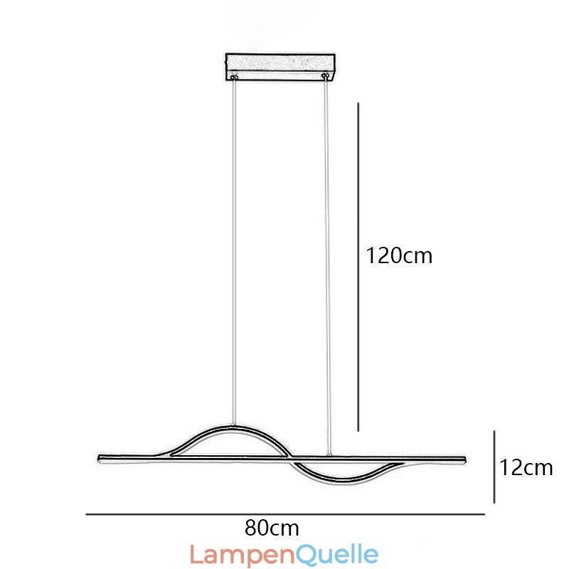 Stilvolle Pendelleuchte Aluminium Art Wave Deckenlampe