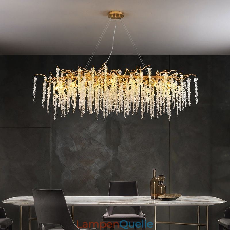 Nordische Pendelleuchte Golden Branch G9 Glas Kronleuchter
