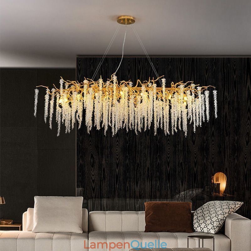 Nordische Pendelleuchte Golden Branch G9 Glas Kronleuchter