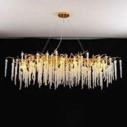 Nordische Pendelleuchte Golden Branch G9 Glas Kronleuchter