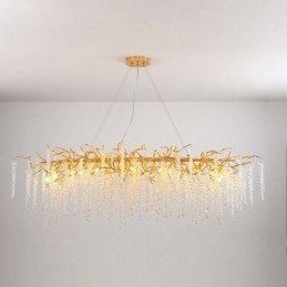 Nordische Pendelleuchte Golden Branch G9 Glas Kronleuchter