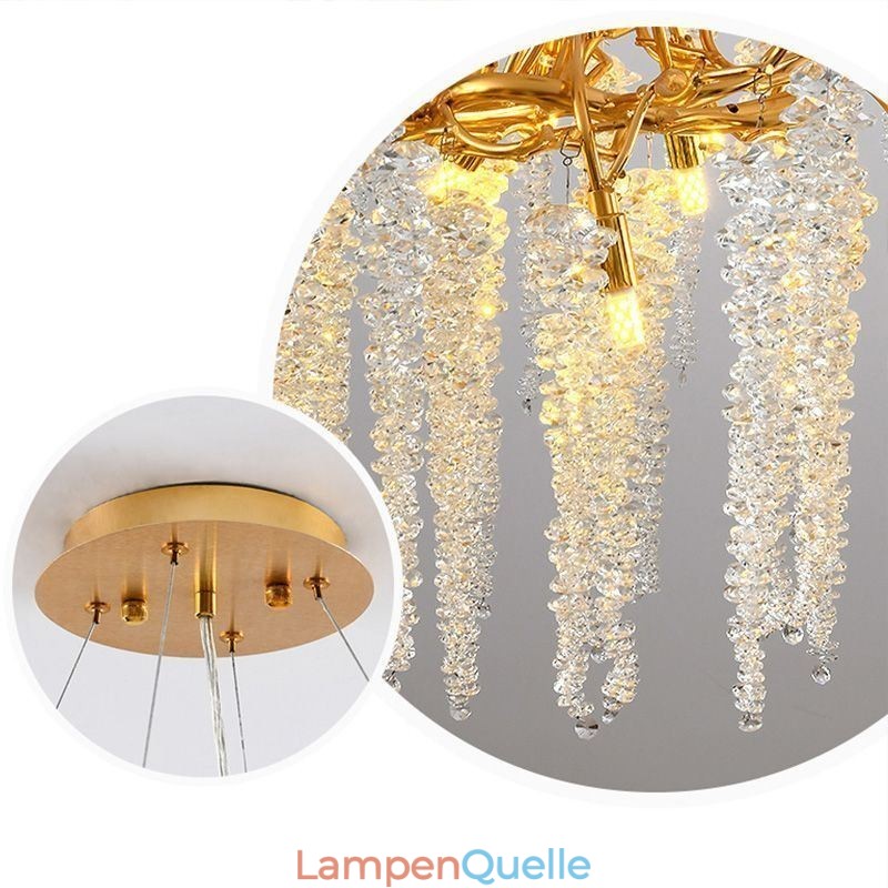 Nordische Pendelleuchte Golden Branch G9 Glas Kronleuchter