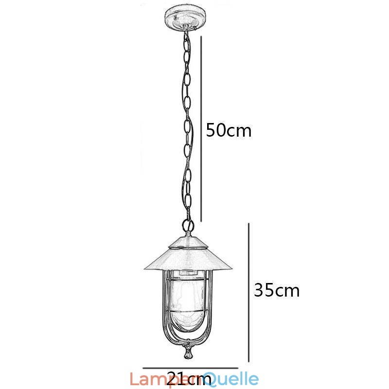 Amerikanischen Retro Outdoor Licht Wasserdicht Vogelkäfig Form Anhänger Licht