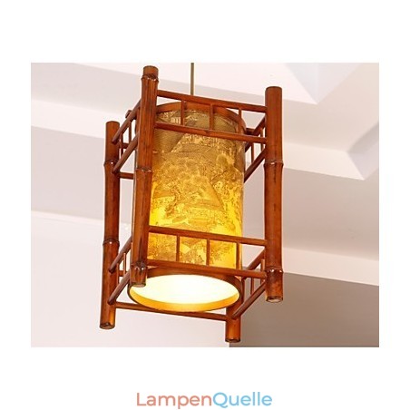 Retro Laterne Holz Bambus Kronleuchter Retro Laterne Holz Bambus Kronleuchter