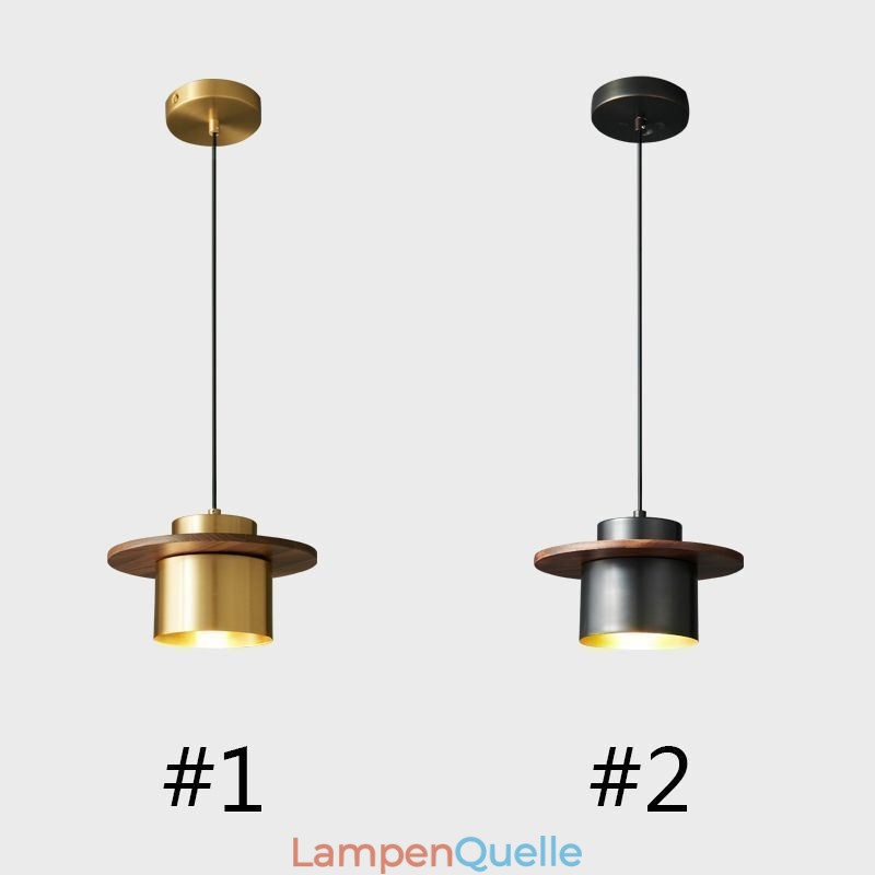 Moderne Pendelleuchte mit einer Leuchte aus Messing, Pendelleuchte, Insel
