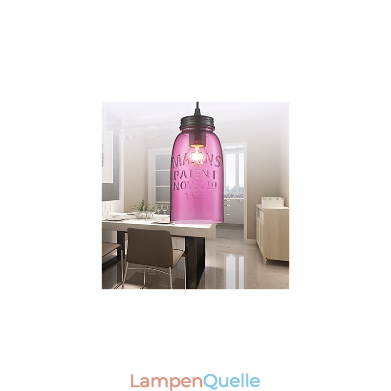1-flammige, moderne Pendelleuchte aus Glas im transparenten Blasendesign