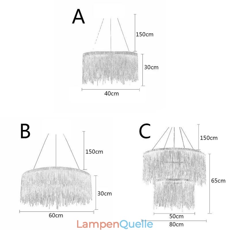 Luxus Quaste Pendelleuchte Runder Kronleuchter