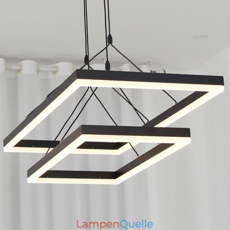 Moderner Rahmen Pendelleuchte Acryl Schwarz Kronleuchter