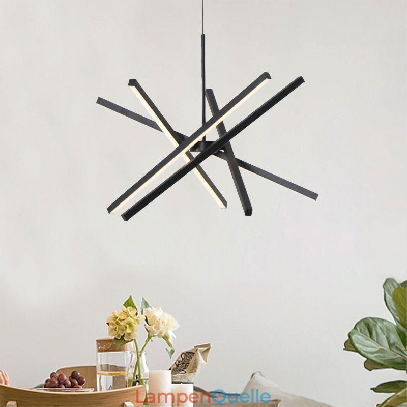 Moderne Pendelleuchte Dimmbare Schwarze Streifen Deckenlampe