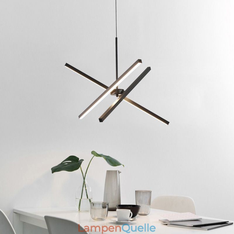 Moderne Pendelleuchte Dimmbare Schwarze Streifenlampe