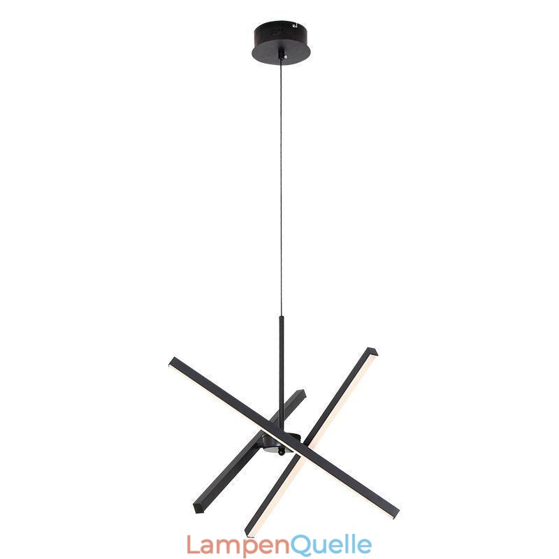 Moderne Pendelleuchte Dimmbare Schwarze Streifenlampe