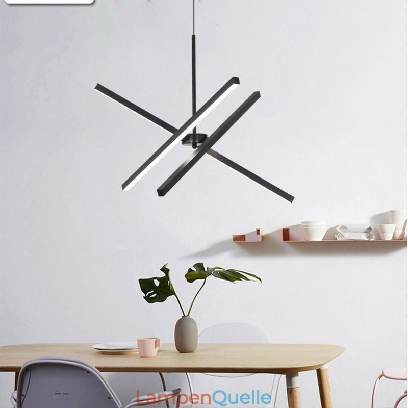 Moderne Pendelleuchte Dimmbare Schwarze Streifenlampe