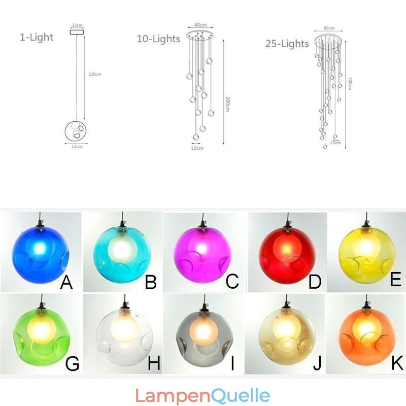 Moderne Pendelleuchte mit Kristallkugeln, farbenfroher Kristallleuchter (farbenfroher Stil, bitte kontaktieren Sie uns)