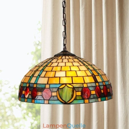 Buntglas Pendelleuchte Vintage Hängelampe Buntglas Pendelleuchte Vintage Hängelampe