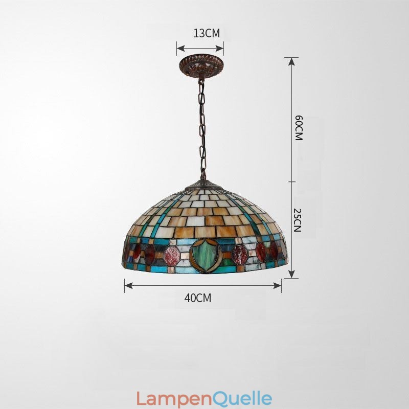 Buntglas Pendelleuchte Vintage Hängelampe