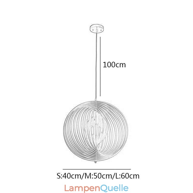 Moderne runde Kugel-Kronleuchter-Pendelleuchte aus Lindenholz
