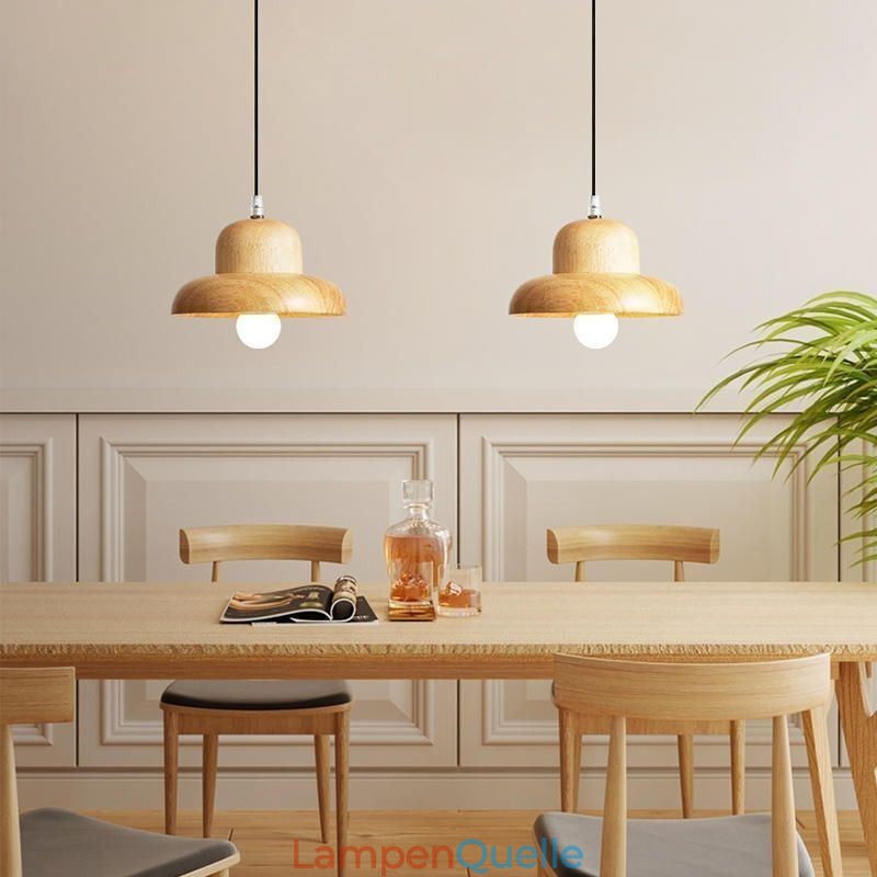 Japanische Holz Pendelleuchte Hut Hängelampe