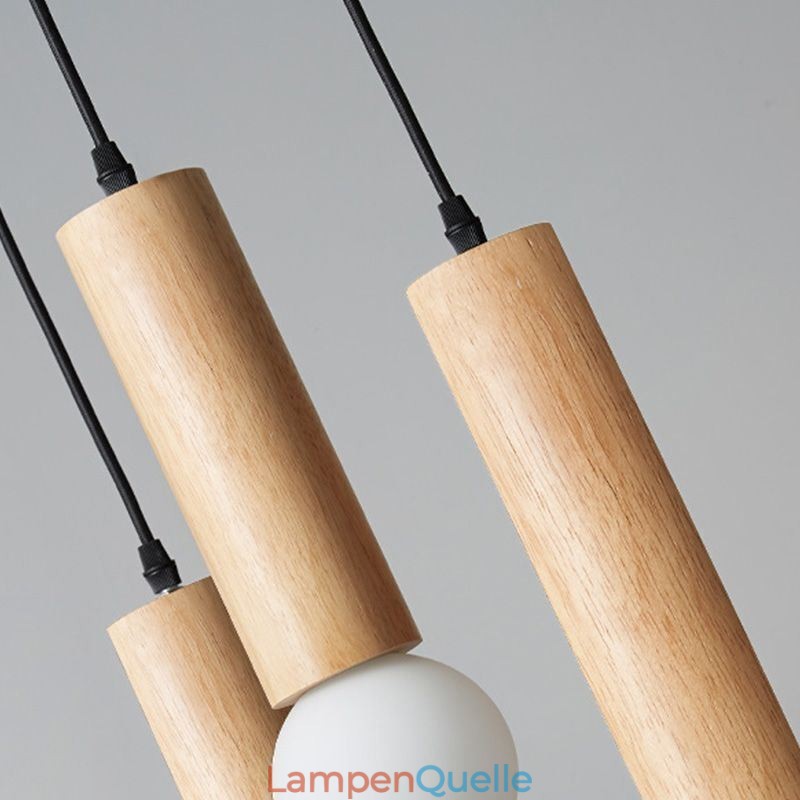 Japanische Holz Pendelleuchte 3 Lichter Hängeleuchte