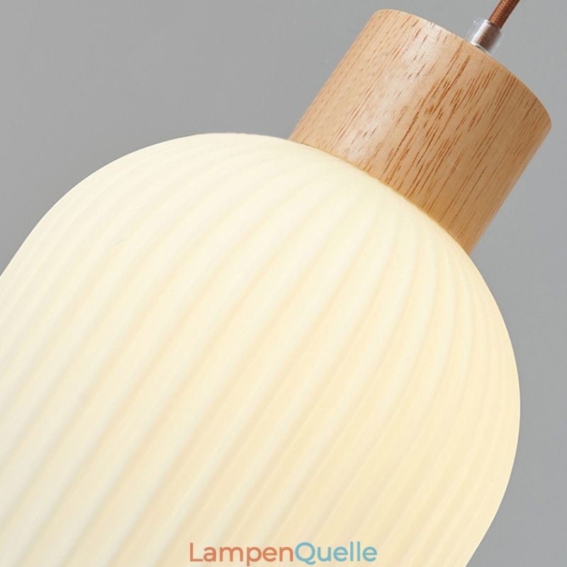 Japanische Holz Pendelleuchte Glas Laterne Hängeleuchte