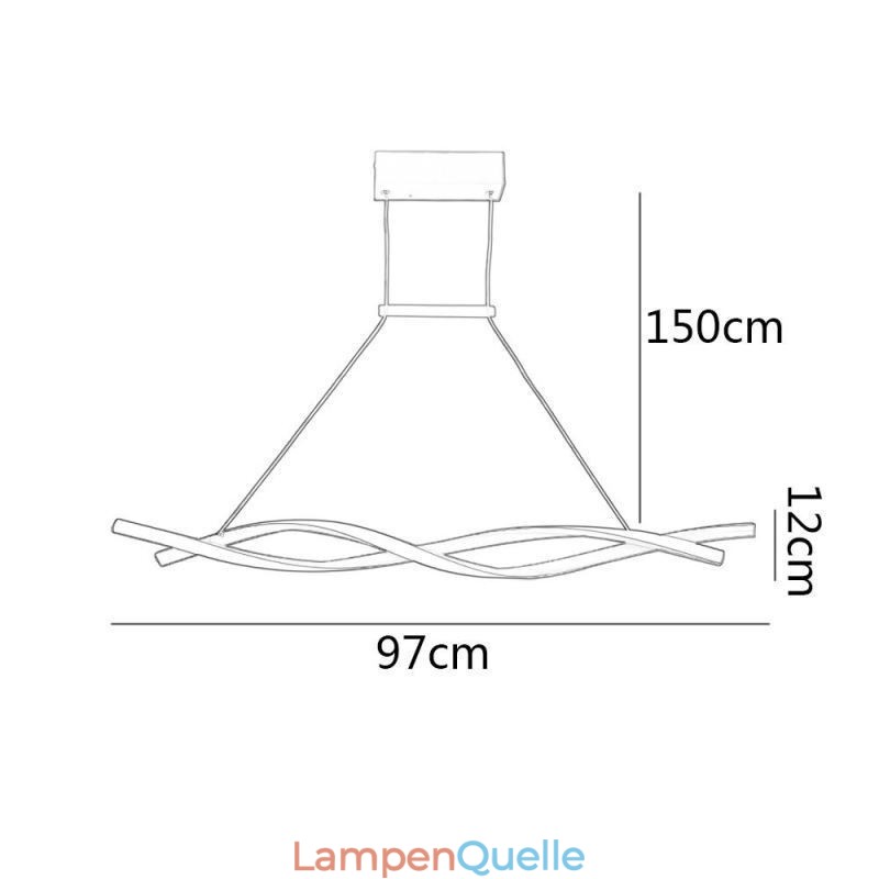 Moderne Pendelleuchte Twist Design Hängelampe Esszimmer