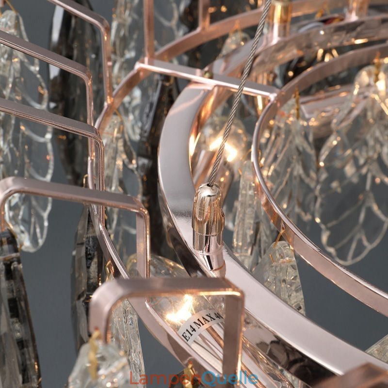 Europäische Eisen Pendelleuchte Kreative Glasblatt Kronleuchter